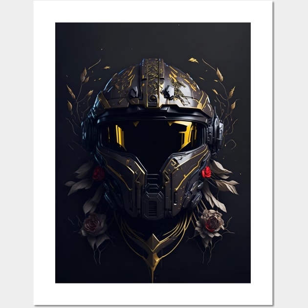 Halo Master Chief Helmet 01 - Gold & Rose COLLECTION Wall Art by trino21